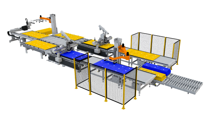 Excitech Nesting Cell avec robot 5cm Vision Gripping & Stacking.